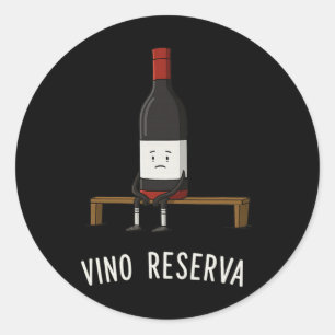 Sticker Rond Vin Reserva Drôle Banc Réserve de Football Vin Rés