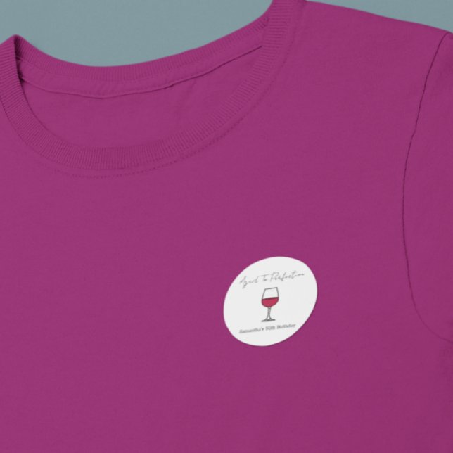 Sticker Rond Vin Vieilli à la Perfection 50e Anniversaire (Créateur téléchargé)