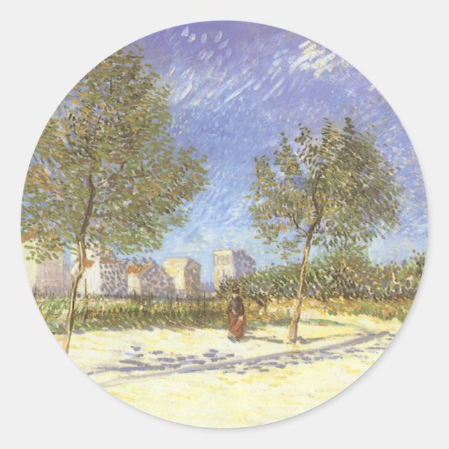 Sticker Rond Vincent van Gogh - A la périphérie de Paris (Devant)