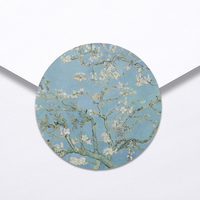 Sticker Rond Vincent Van Gogh Almond Blossom Floral Mariage (Créateur téléchargé)