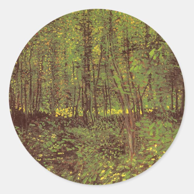Sticker Rond Vincent van Gogh - Arbres et sous-bois (Devant)