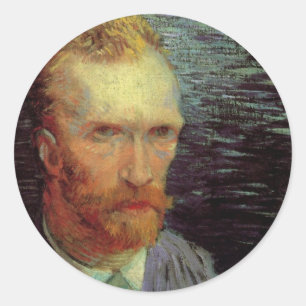 Sticker Rond Vincent van Gogh Autoportrait, Art Vintage