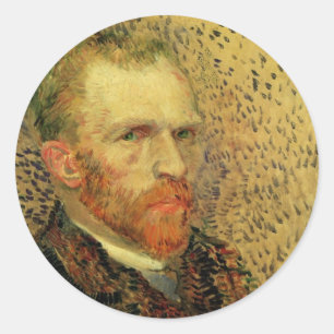 Sticker Rond Vincent van Gogh Autoportrait, Art Vintage