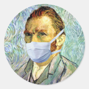 Sticker Rond Vincent Van Gogh Autoportrait Avec Cuillère De Mas