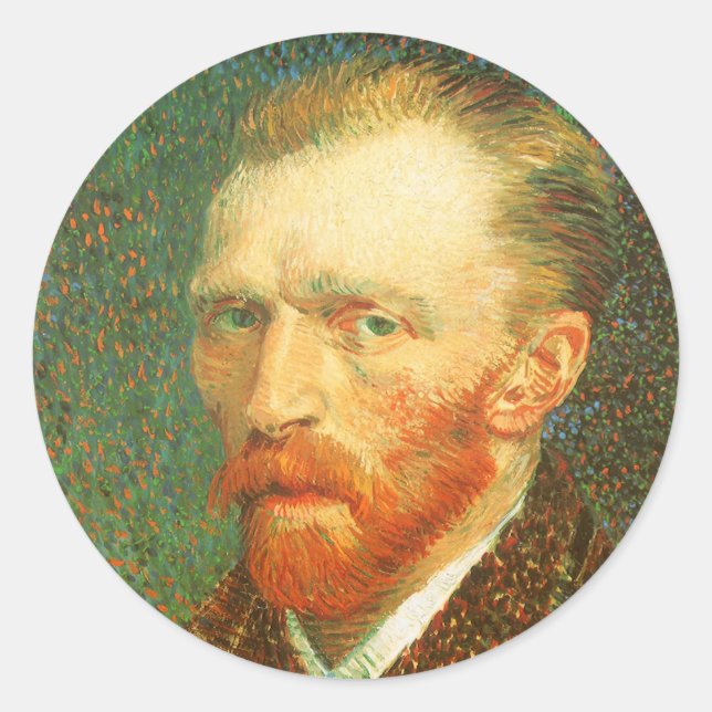 Sticker Rond Vincent van Gogh - Autoportrait de Van Gogh (Devant)