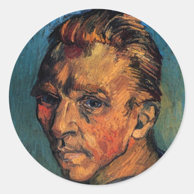 Sticker Rond Vincent van Gogh Autoportrait sans barbe (Devant)