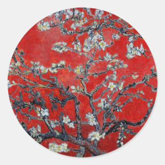 Sticker Rond Vincent van Gogh Branches avec Fleur d'amandes