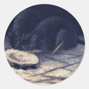 Sticker Rond Vincent Van Gogh - Deux Rats - Rat Lover Fine Art
