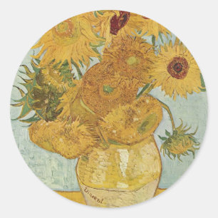 Sticker Rond Vincent Van Gogh - Fleurs de soleil - Lovely Flora