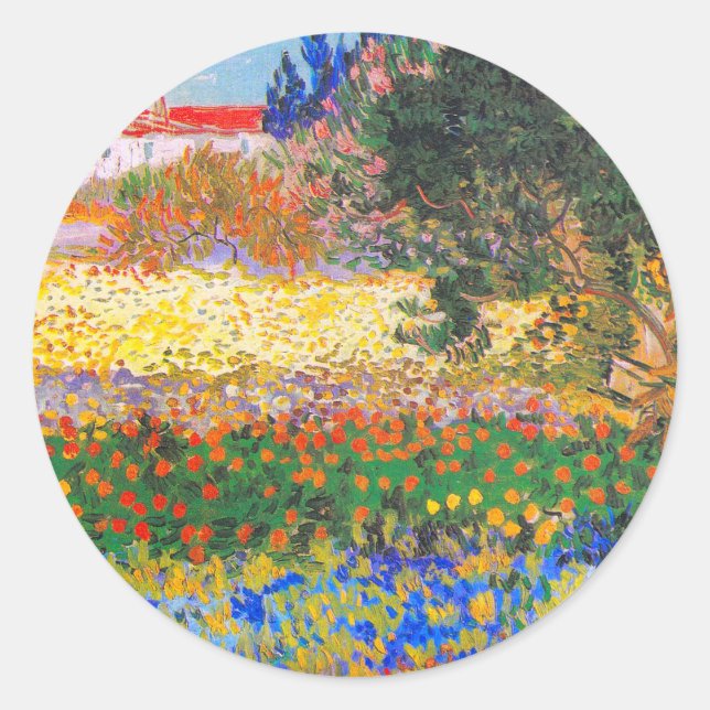 Sticker Rond Vincent Van Gogh Flower Garden (Devant)