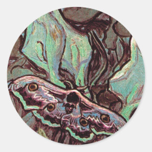 Sticker Rond Vincent Van Gogh - Grand Paon de Nuit Beaux-Arts