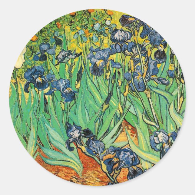 Sticker Rond Vincent van Gogh, Iris (Devant)