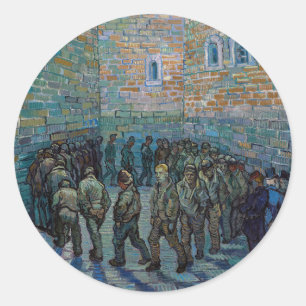Sticker Rond Vincent van Gogh - La cour de la prison