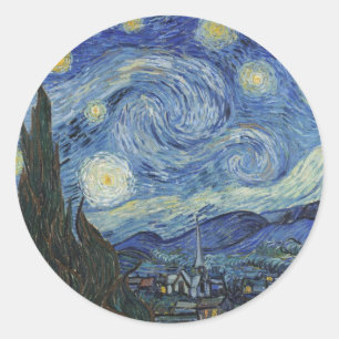 Sticker Rond Vincent van Gogh   La Nuit étoilée, juin 1889