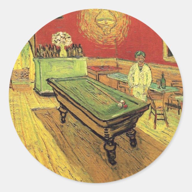 Sticker Rond Vincent Van Gogh - Le Café de nuit Beaux-Arts (Devant)