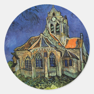 Sticker Rond Vincent van Gogh - L'église d'Auvers