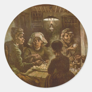 Sticker Rond Vincent van Gogh - Les Mangeurs de pommes de terre