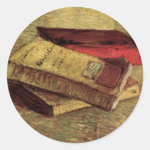 Sticker Rond Vincent van Gogh - Nature morte avec trois livres