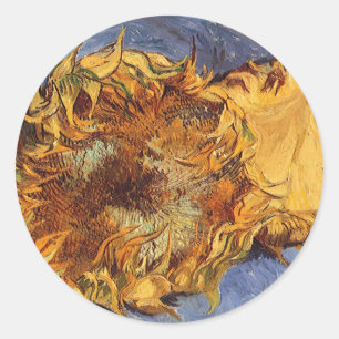 Sticker Rond Vincent van Gogh - Nature morte : Deux tournesols 