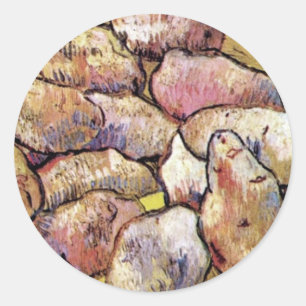 Sticker Rond Vincent Van Gogh - Nature morte Pommes de terre Be