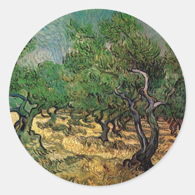 Sticker Rond Vincent van Gogh - Oliveraie (Devant)