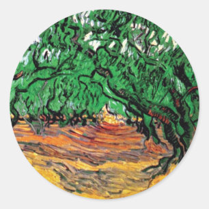 Sticker Rond Vincent Van Gogh - Oliviers Beaux-Arts