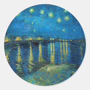 Sticker Rond Vincent Van Gogh Starry Night Over the Rhone