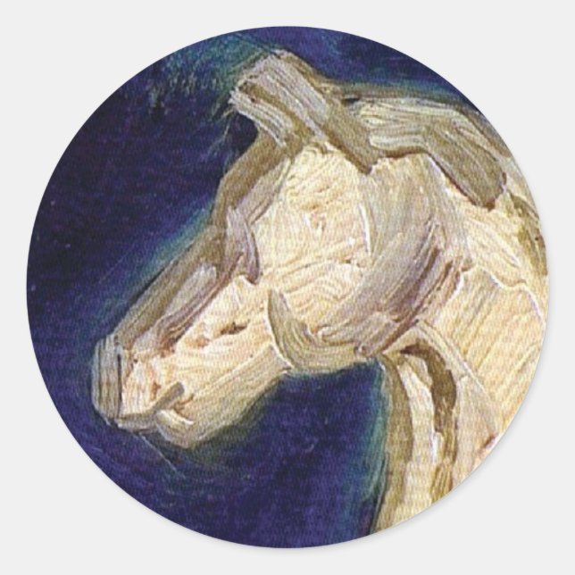 Sticker Rond Vincent Van Gogh - Statuette en plâtre d'un cheval (Devant)
