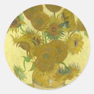 Sticker Rond Vincent van Gogh - tournesols - peinture classique