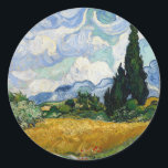 Sticker Rond Vincent Van Gogh Wheat Field With Cypresses<br><div class="desc">Vincent Van Gogh Champ de blé avec Cyprès Art fin Un champ de roues avec Cyprès (parfois appelé Un Cornfield avec Cyprès) est l'une des trois peintures à l'huile similaires de 1889 par Vincent van Gogh, dans le cadre de sa série de champs de blé. Tous furent exécutés à l'asile...</div>
