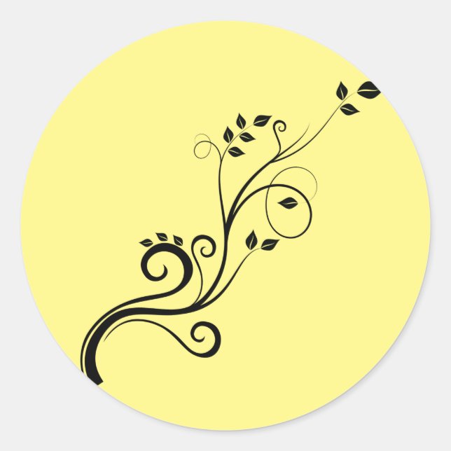 Sticker Rond vine branch leaves-nature-trim (Devant)