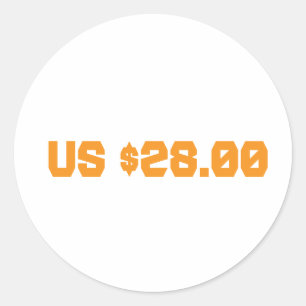 Sticker Rond Vingt-huit dollars