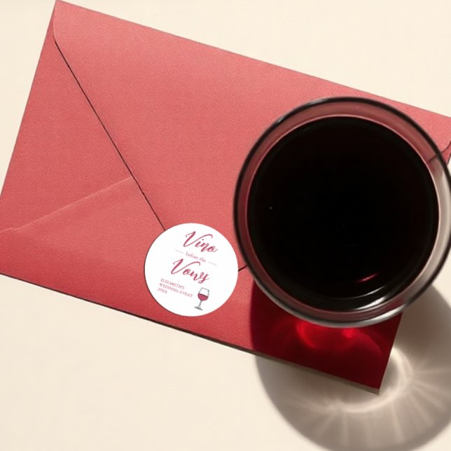 Sticker Rond Vino Avant La Fête des mariées Vows/Bachelorette (Créateur téléchargé)