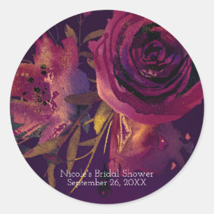 Sticker Rond Vins de Bourgogne Fleurs Roses Violettes Baby Show
