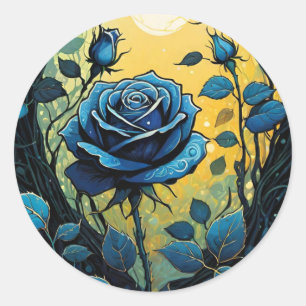 Sticker Rond Vins Roses bleus 2