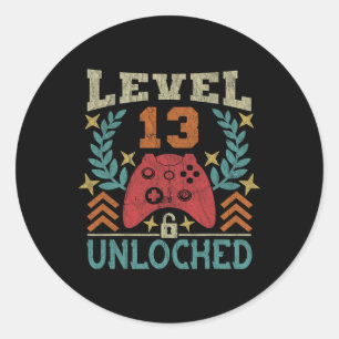 Sticker Rond Vintage 13e anniversaire Cadeau 13 ans Garçon fill