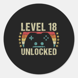 Sticker Rond Vintage 18e anniversaire Cadeau 18 ans Garçon fill