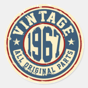 Sticker Rond Vintage 1967 Toutes les pièces d'origine