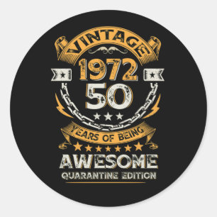 Sticker Rond Vintage 1972 50e anniversaire 50 ans