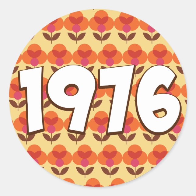 Sticker Rond Vintage 1976 (Devant)