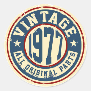 Sticker Rond Vintage 1977 Toutes les pièces d'origine