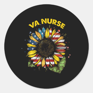 Sticker Rond Vintage 4 juillet Va Nurse Patriotique Réel Amériq