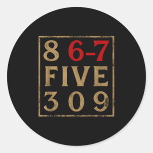 Sticker Rond Vintage 80s 867 Cinq 309 Drôle Rétro Génération Al