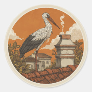 Sticker Rond Vintage Alentejo Portugal Travel