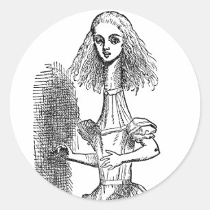Sticker Rond Vintage Alice Adventures in Wonderland par Tenniel