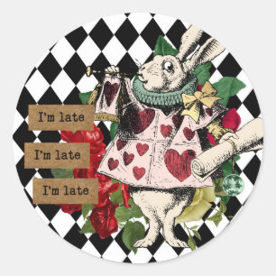 Sticker Rond Vintage Alice au pays des merveilles