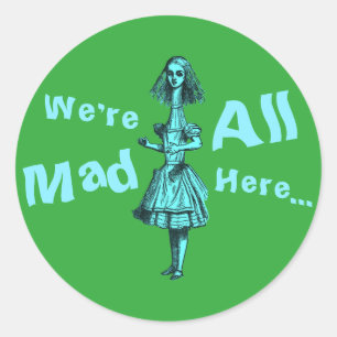 Sticker Rond Vintage Alice étirée au pays des merveilles