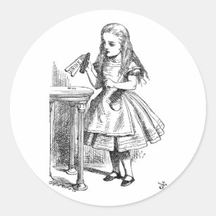 Sticker Rond Vintage Alice's Adventures in Wonderland (1865)
