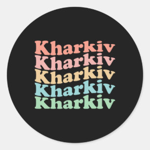 Sticker Rond Vintage années 70 Ville Hippie d'Ukraine - Rétro K