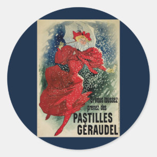 Sticker Rond Vintage Art Nouveau Pastilles Geraudel Chute de to